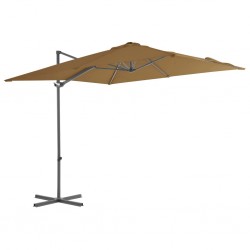 Sonata Градински чадър чупещо рамо и стоманен прът 250x250 см таупе - Сенници и Чадъри