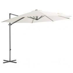 Sonata Градински чадър чупещо рамо и стоманен прът 300 см пясъчен - Сенници и Чадъри