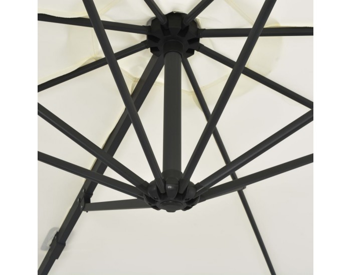 Sonata Градински чадър чупещо рамо и стоманен прът 300 см пясъчен -