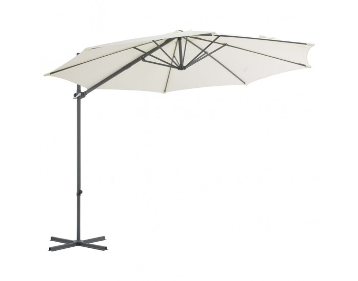 Sonata Градински чадър чупещо рамо и стоманен прът 300 см пясъчен -