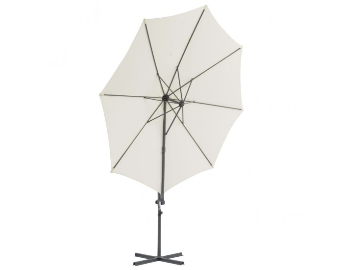 Sonata Градински чадър чупещо рамо и стоманен прът 300 см пясъчен -