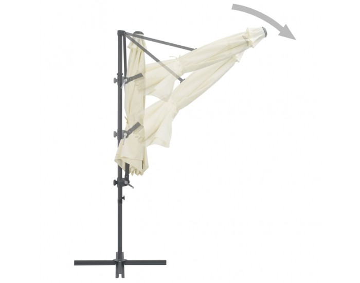 Sonata Градински чадър чупещо рамо и стоманен прът 300 см пясъчен -