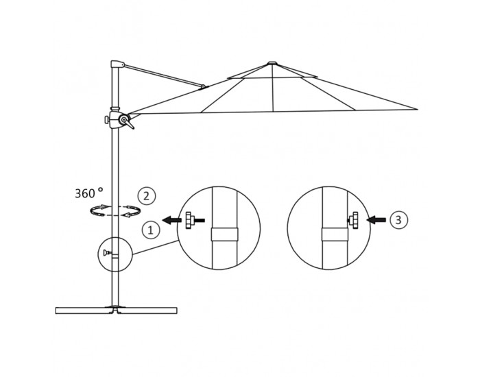 Sonata Градински чадър чупещо рамо и стоманен прът 300 см пясъчен -