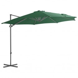 Sonata Градински чадър чупещо рамо и стоманен прът 300 см зелен - Сенници и Чадъри
