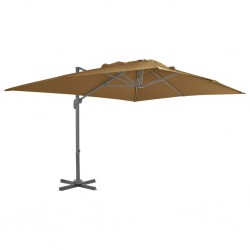 Sonata Градински чадър чупещо рамо с алуминиев прът 400x300 см таупе - Сенници и Чадъри