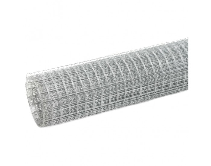 Sonata Мрежа поцинкована стомана квадратни отвори 10x1,5 м сребриста -