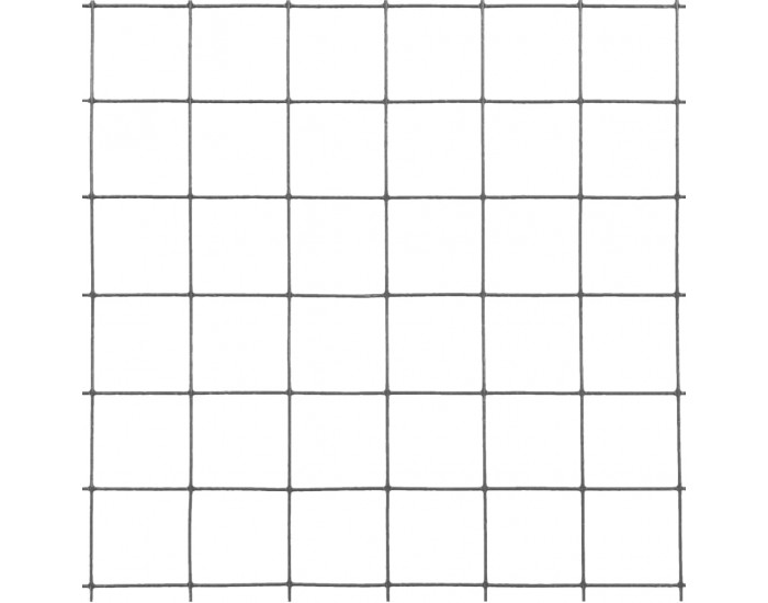 Sonata Стоманена мрежа с PVC покритие квадратни отвори 10x1,5 м сива -