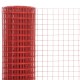 Sonata Стоманена мрежа с PVC покритие квадратни отвори 10x1 м червена -