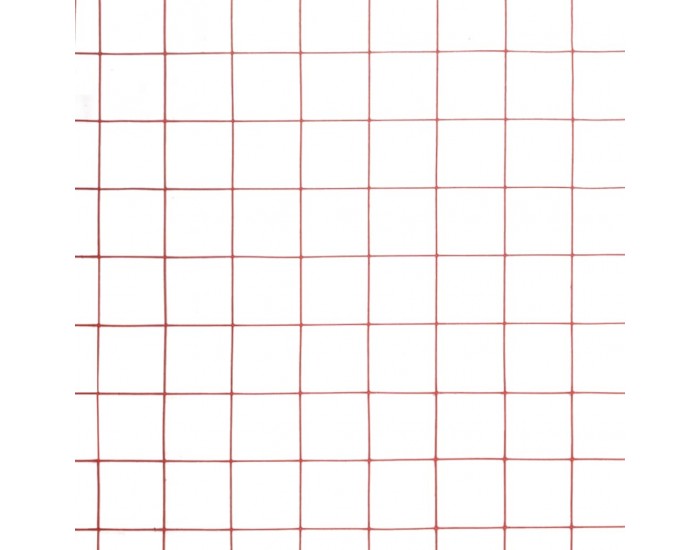 Sonata Стоманена мрежа PVC покритие квадратни отвори 10x1,5 м червена -