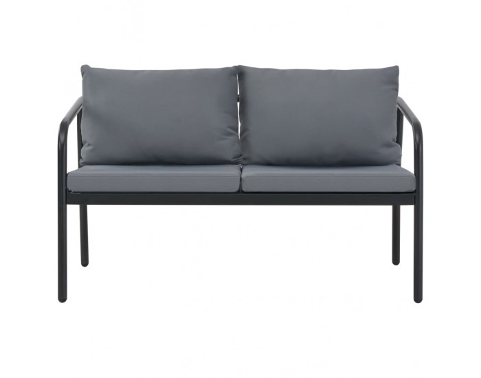 Sonata 2-местен градински диван с възглавници, сив, алуминий -