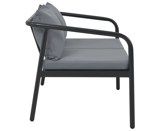 Sonata 2-местен градински диван с възглавници, сив, алуминий -