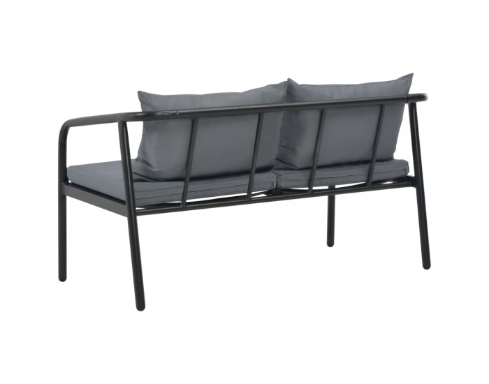 Sonata 2-местен градински диван с възглавници, сив, алуминий -