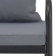 Sonata 2-местен градински диван с възглавници, сив, алуминий -