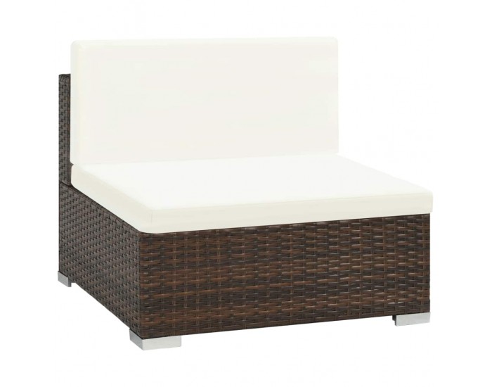 Sonata Градински комплект с възглавници, 8 части, кафяв полиратан -