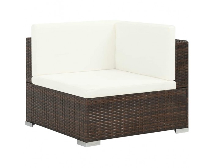 Sonata Градински комплект с възглавници, 8 части, кафяв полиратан -