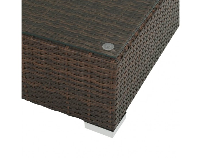 Sonata Градински комплект с възглавници, 8 части, кафяв полиратан -