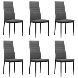 Sonata Трапезни столове, 6 бр, текстил, светлосиви - Трапезни столове