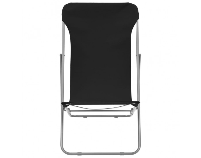 Sonata Сгъваеми плажни столове, 2 бр, стомана и оксфорд тъкан, черни -