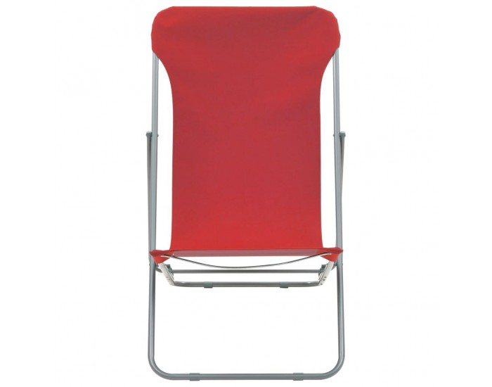 Sonata Сгъваеми плажни столове, 2 бр, стомана и оксфорд тъкан, червени -