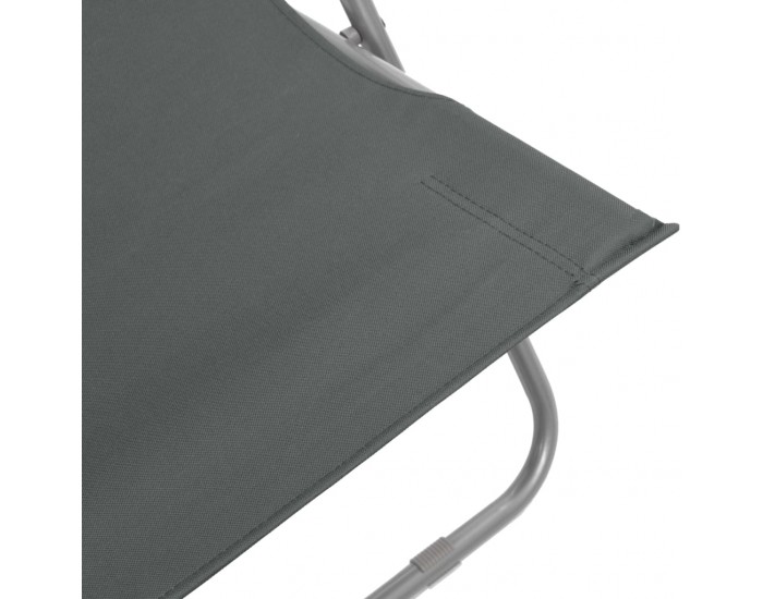 Sonata Сгъваеми плажни столове, 2 бр, стомана и оксфорд тъкан, сиви -