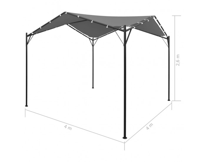 Sonata Градински навес, 4x4 м, антрацит -