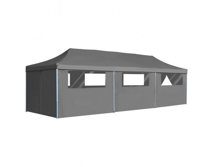 Sonata Сгъваема шатра с 8 странични стени, 3x9 м, антрацит -