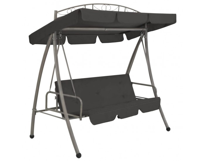 Sonata Градинска люлка с навес, антрацит, 198x120x205 см, стомана -