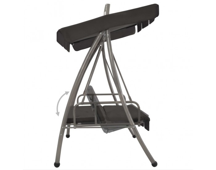 Sonata Градинска люлка с навес, антрацит, 198x120x205 см, стомана -