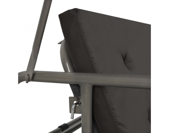 Sonata Градинска люлка с навес, антрацит, 198x120x205 см, стомана -