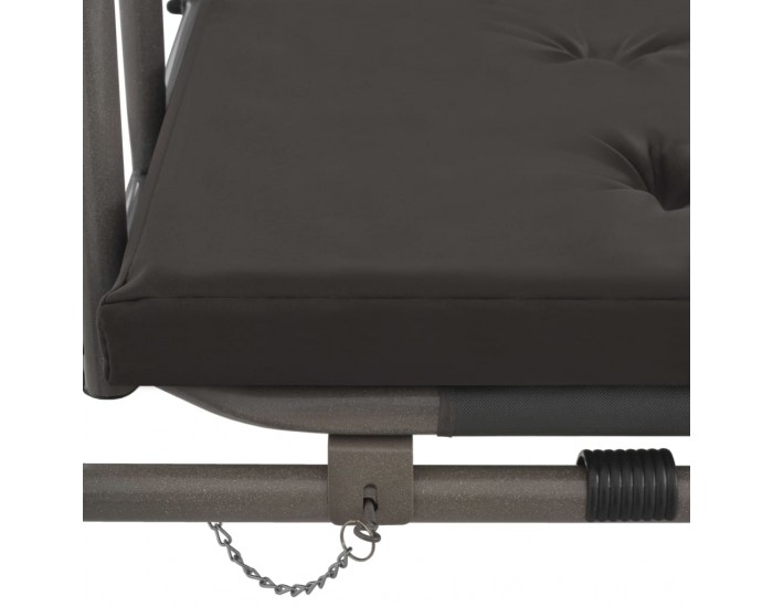 Sonata Градинска люлка с навес, антрацит, 198x120x205 см, стомана -