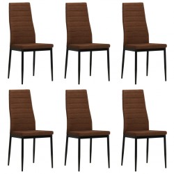Sonata Трапезни столове, 6 бр, текстил, кафяви - Трапезни столове