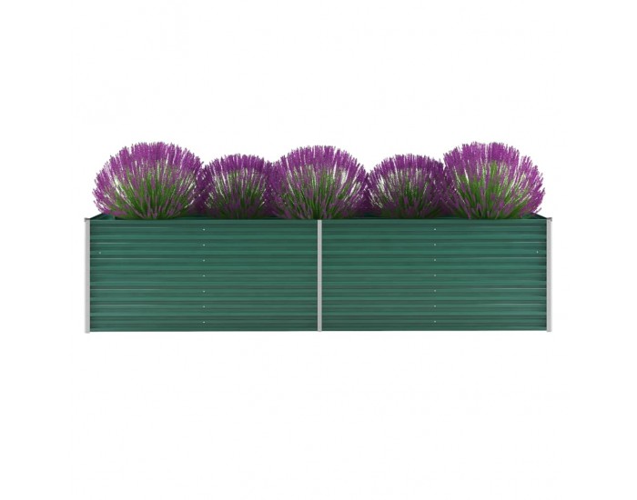 Sonata Градински плантер, поцинкована стомана, 320x80x77 см, зелен -