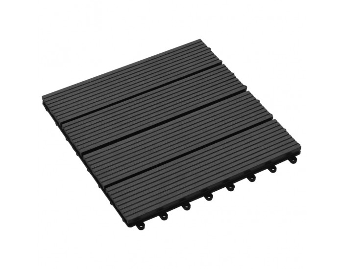 Sonata 11 бр декинг плочки, WPC, 30x30 см, 1 кв.м., черни -