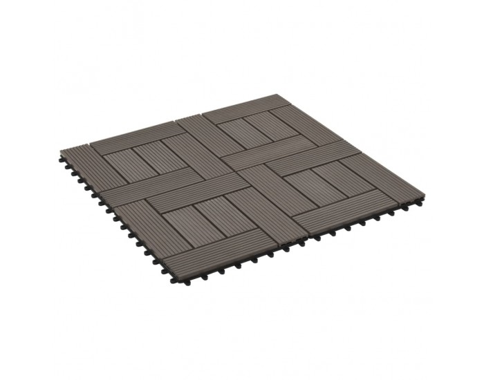 Sonata 11 бр декинг плочки, WPC, 30x30 см, 1 кв.м., тъмнокафяви - Sonata 11 бр декинг плочки, WPC, 30x30 см, 1 кв.м., тъмнокафяви -