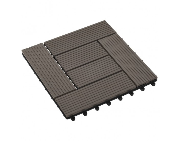 Sonata 11 бр декинг плочки, WPC, 30x30 см, 1 кв.м., тъмнокафяви - Sonata 11 бр декинг плочки, WPC, 30x30 см, 1 кв.м., тъмнокафяви -
