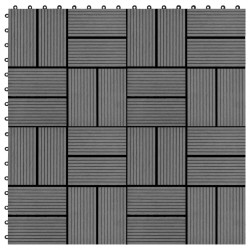 Sonata 11 бр декинг плочки, WPC, 30x30 см, 1 кв.м., сиви - Материали за декорация