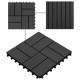 Sonata 11 бр декинг плочки, WPC, 30x30 см, 1 кв.м., черни -