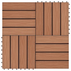Sonata WPC декинг плочки, релефни, 11 бр 30x30 см 1 кв.м. светлокафяви - Материали за декорация