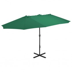 Sonata Градински чадър с алуминиев прът, 460x270 см, зелен - Градина
