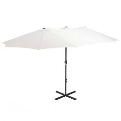 Sonata Градински чадър с алуминиев прът, 460x270 см, пясъчен - Сенници и Чадъри
