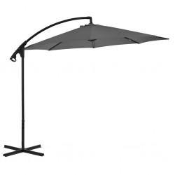 Sonata Градински чадър, чупещо рамо и стоманен прът, 300 см, антрацит - Сенници и Чадъри