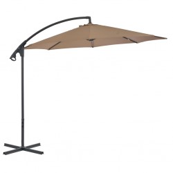 Sonata Градински чадър чупещо рамо и стоманен прът 300 см таупе - Сенници и Чадъри