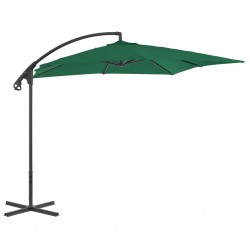 Sonata Градински чадър чупещо рамо и стоманен прът 250x250 см зелен - Сенници и Чадъри