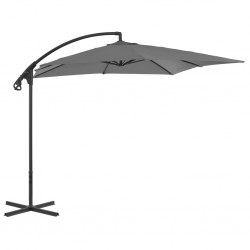 Sonata Градински чадър чупещо рамо и стоманен прът 250x250 см антрацит - Сенници и Чадъри
