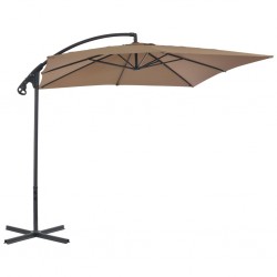 Sonata Градински чадър чупещо рамо и стоманен прът 250x250 см таупе - Сенници и Чадъри