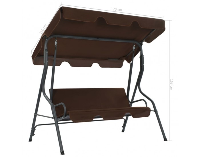 Sonata Градинска люлка, цвят кафе, 170x110x153 см -