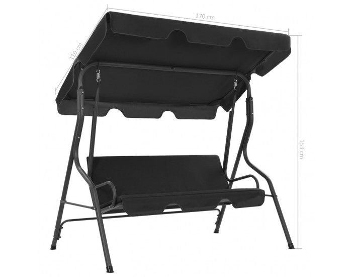 Sonata Градинска люлка, антрацит, 170x110x153 см -