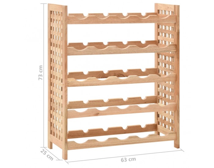 Sonata Стойка за вино за 25 бутилки, орех масив, 63x25x73 см -