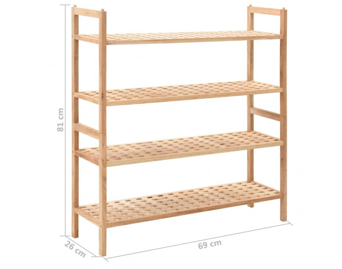Sonata Етажерка за обувки, орехово дърво масив, 69x26x81 cм -