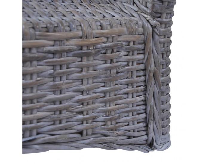 Sonata Трапезни столове, 4 бр, кубу ратан, мангова дървесина, сиви -